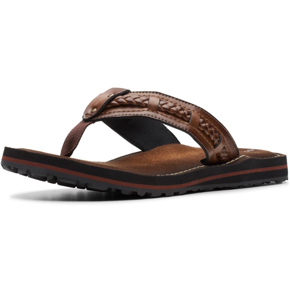 Clarks Brown Braided Leather Women's Sandals